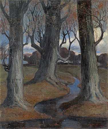 景观`Landscape (1898) by Rudolf Löw