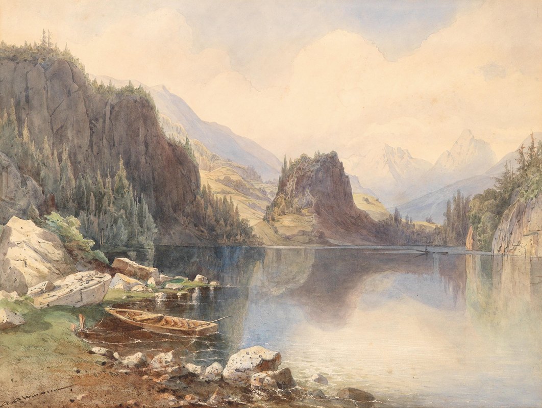 山湖`Gebirgssee by Anton Altmann