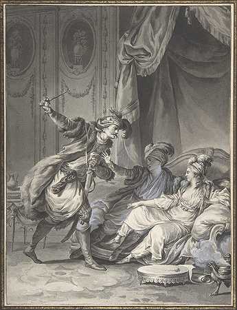 当他们在那里的时候，叔叔`Comme ils en étaient là, arrive loncle (ca. 1778) by Jean Michel Moreau the Younger