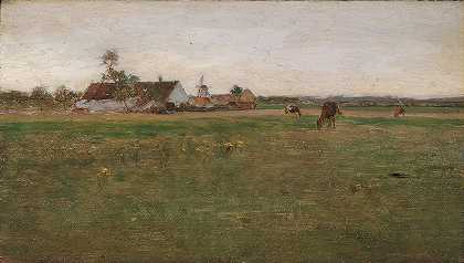 夜景`Abendlandschaft (before 1899) by Eugen Jettel