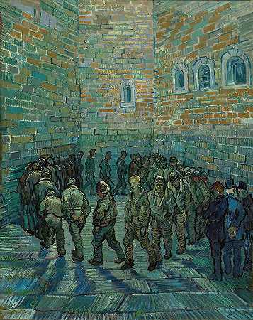 监狱庭院`The Prison Courtyard (1890) by Vincent van Gogh