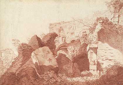 竞技场废墟`Ruins of the Colosseum (ca. 1772–76) by Joseph Benoît Suvée