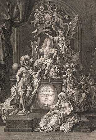 与Christian Gyldenløve的寓言安排`Allegorisk opstilling med Christian Gyldenløve (1705 – 1706) by Andreas Reinhardt