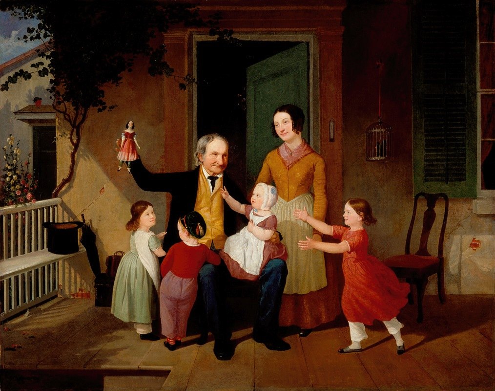 祖父的来访`A Visit from Grandfather (circa 1850) by James Goodwyn Clonney