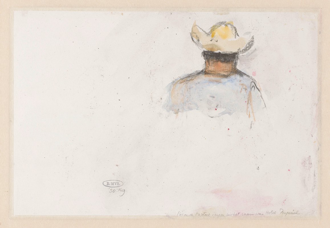 戴帽子男人的体形研究`Figuurstudie van een man met een hoed (1902) by Carel Nicolaas Storm van ;s-Gravesande