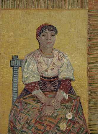 意大利女人`The Italian Woman (1887) by Vincent van Gogh