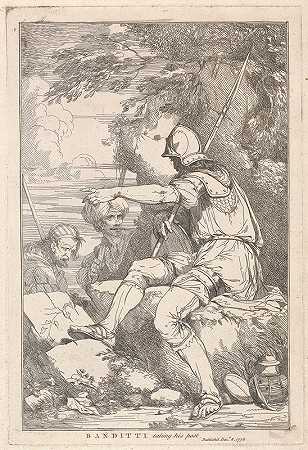 班迪蒂上任`Banditti taking his post (1778) by John Hamilton Mortimer