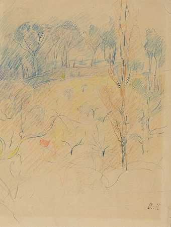 春景`Spring Landscape (c. 1890~1891) by Berthe Morisot