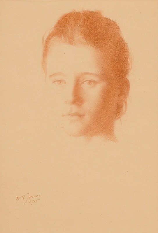 少女画像`Portrait of a Young Girl (1915) by Alexander Robertson James