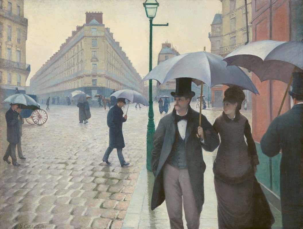 巴黎街雨天`Paris Street; Rainy Day by Gustave Caillebotte