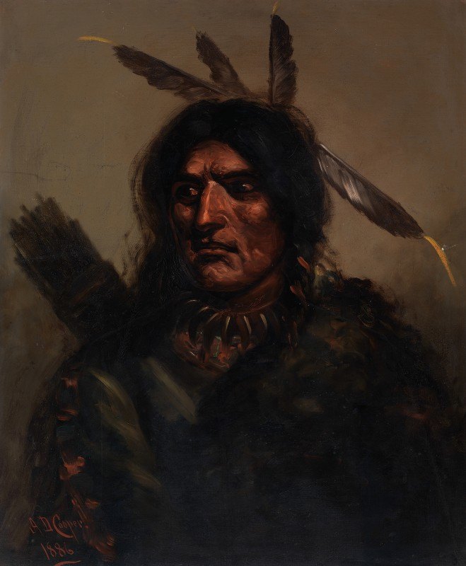 印度男子颤抖`Indian Man With Quiver (1886) by Alexander Davis Cooper