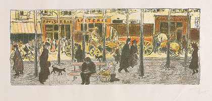 巴黎生活的某些方面，林荫大道`Some Aspects Of Paris Life, Boulevard (1899) by Pierre Bonnard