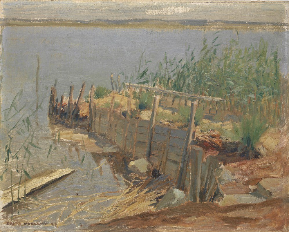 在昂特西海岸学习`Study at the Shore of the Untersee (1925) by Fritz Voellmy