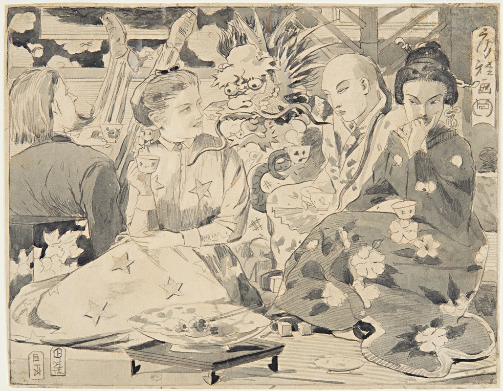 国际茶话会`International Tea Party (1867) by Winslow Homer