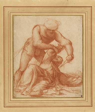 圣彼得烈士殉道研究`Study of the Martyrdom of Saint Peter Martyr (1526–1528) by Pordenone (Giovanni Antonio de;Sacchis)