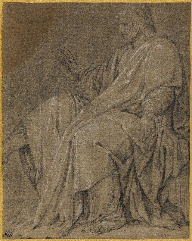 圣路易斯治愈病人的研究`Study for Saint Louis Healing the Sick (c. 1654) by Eustache Le Sueur