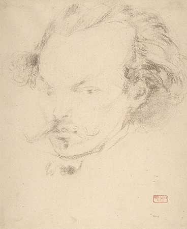 艺术家的肖像`Portrait of the Artist (1850–83) by Charles Bargue