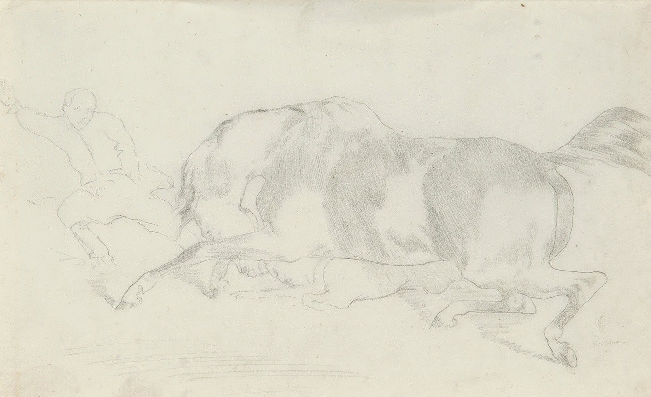 马的研究`Étude de cheval (circa 1860) by Edgar Degas
