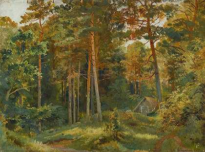 森林中的磨坊`The Mill In The Forest by Ivan Ivanovich Shishkin