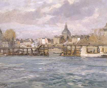 吊杆圣路易斯岛`Lestacade De Lîle Saint~Louis (1900) by Eugène Louis Gillot