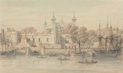 伦敦塔`The Tower of London (1801) by Thomas Hearne