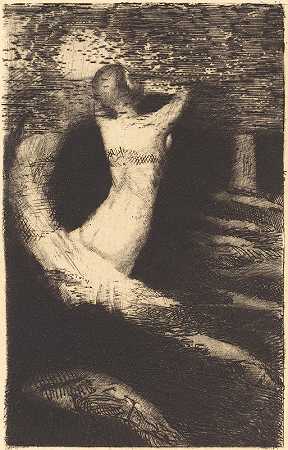 通过联合国灵魂`Passage dune Ame (Passage of a Spirit) (1891) by Odilon Redon