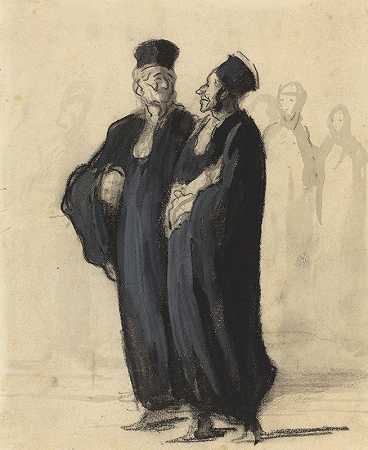 两名律师2`Two Lawyers II by Honoré Daumier