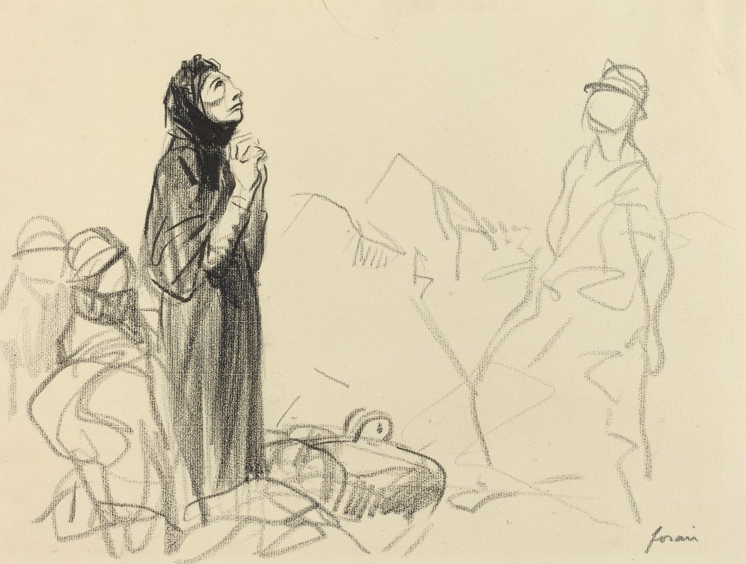 停战期间`During the Armistice (c. 1914~1919) by Jean-Louis Forain