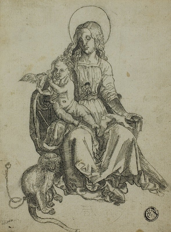 麦当娜和猴子`Madonna with the Monkey by After Albrecht Dürer
