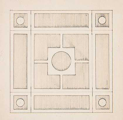 带有几何图案的地板图案`Wzór posadzki z motywami geometrycznymi (1853~1899) by Stanisław Cercha