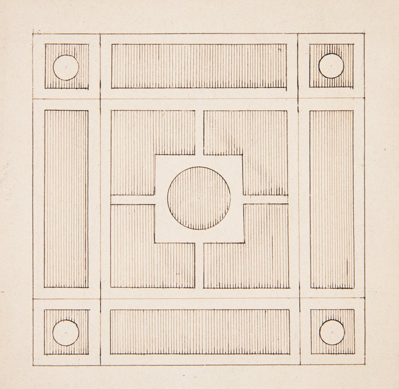带有几何图案的地板图案`Wzór posadzki z motywami geometrycznymi (1853~1899) by Stanisław Cercha