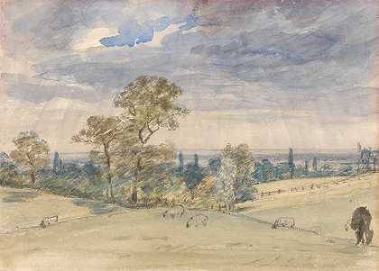 萨福克景观`Suffolk Landscape by John Constable
