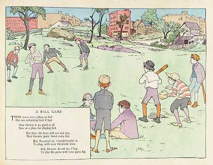 球赛`A ball game (1902) by Ethel Mars