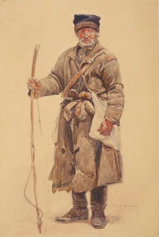 车夫`Coachman (1883~1893) by Jozef Chelmonski