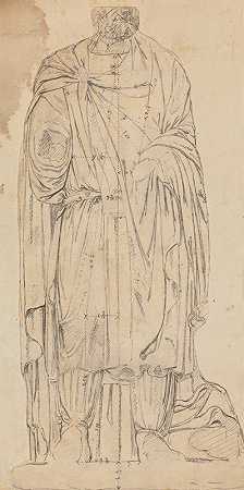 以弗所体育馆雕塑测量图`Measured Drawing of Sculpture in Gymnasium at Ephesus by William Pars