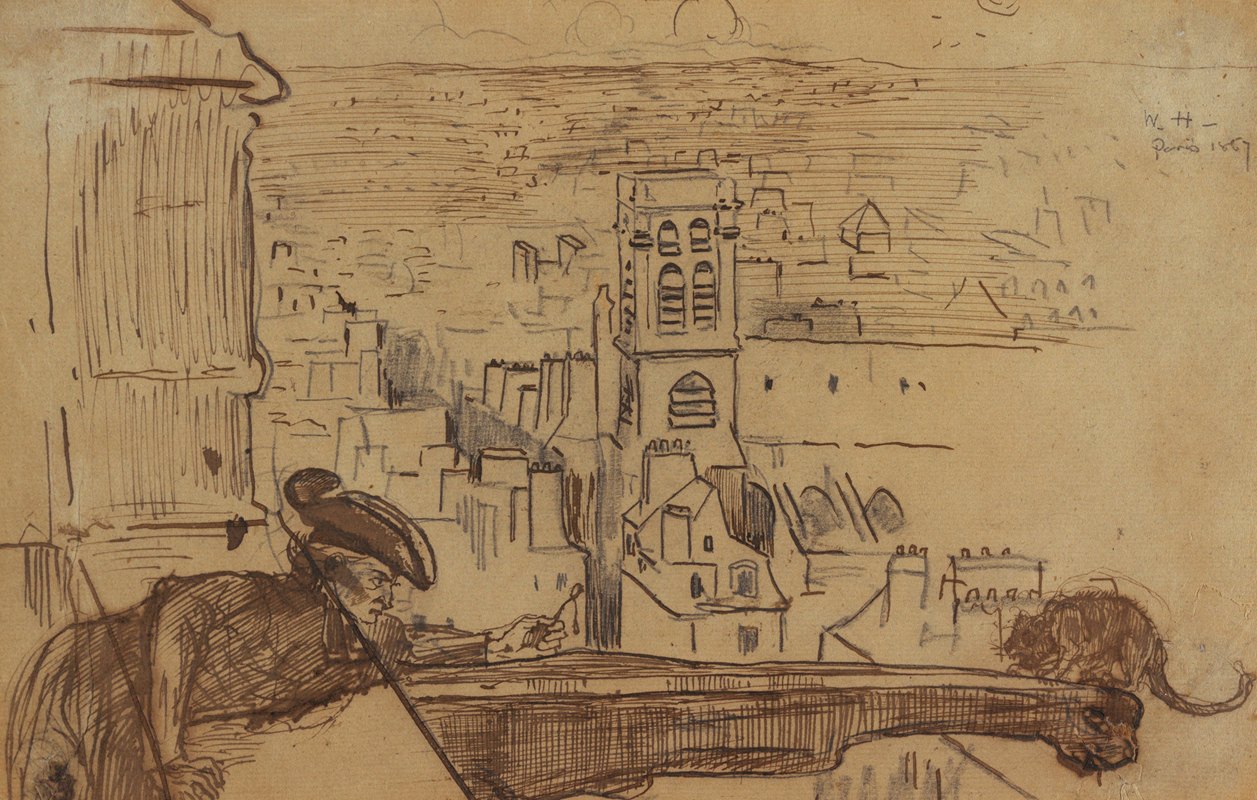 巴黎风景`View of Paris (1867) by Winslow Homer