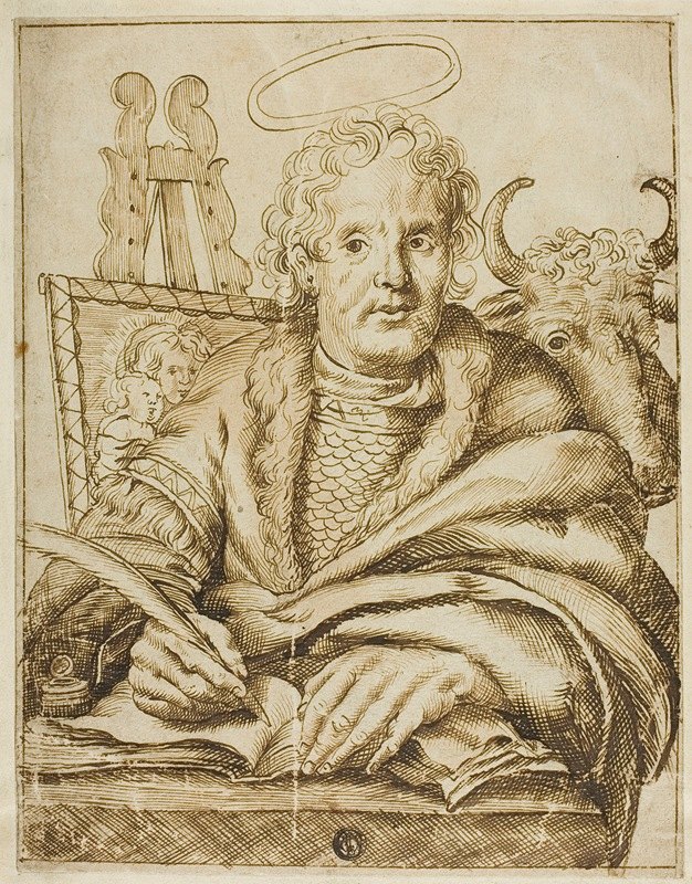 圣卢克`Saint Luke (c. 1650) by After Cornelis Visscher