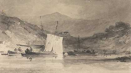 卡德尔·伊德里斯（Cader Idris）来自巴茅斯（Barmouth）上方的Mawddach河口`Cader Idris from the Mawddach Estuary above Barmouth (ca. 1802) by John Sell Cotman