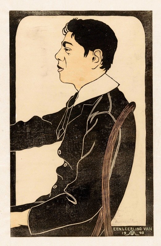 1908年的学生`Een leerling van 1908 (1908) by Samuel Jessurun de Mesquita