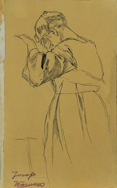 跪着的女性形象`Knieende weibliche Figur by Josef Wawra