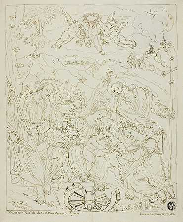 圣凯瑟琳的婚姻`Marriage of Saint Catherine by Domenico dalla Rosa