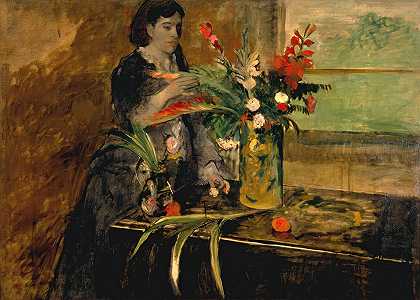 埃斯特尔·穆森·德加肖像`Portrait of Estelle Musson Degas (1872) by Edgar Degas