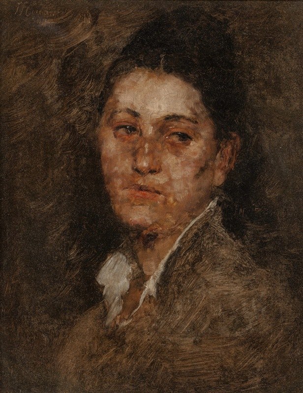 女人的肖像`Portrait of a Woman (1879) by Joseph Frank Currier