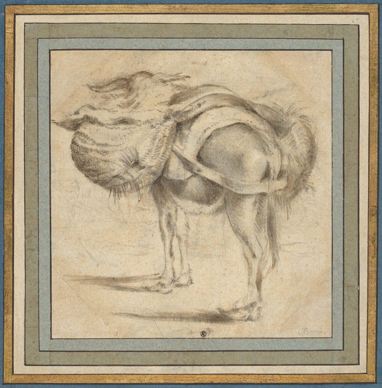 驴的研究`Study of a Donkey (early 17th century) by Pieter van Laer
