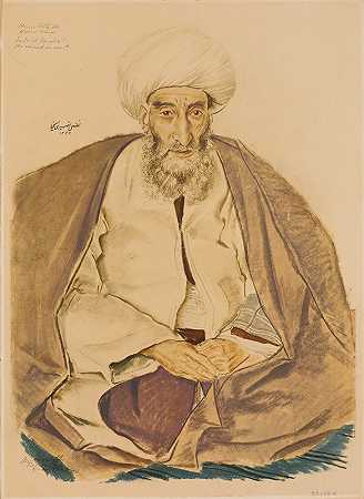 Mirza Lotf Ali，波斯字母，德黑兰`Mirza Lotf Ali, Lettre Persan, Teheran (1931) by Alexander Evgenievich Yakovlev