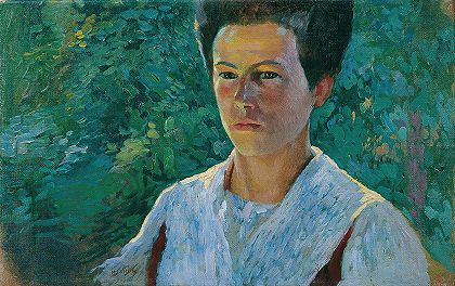 女孩肖像`Mädchenbildnis (1919~1923) by Hubert Landa