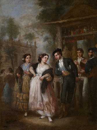 点心`The Refreshment (c. 1855) by Jose María Romero y López
