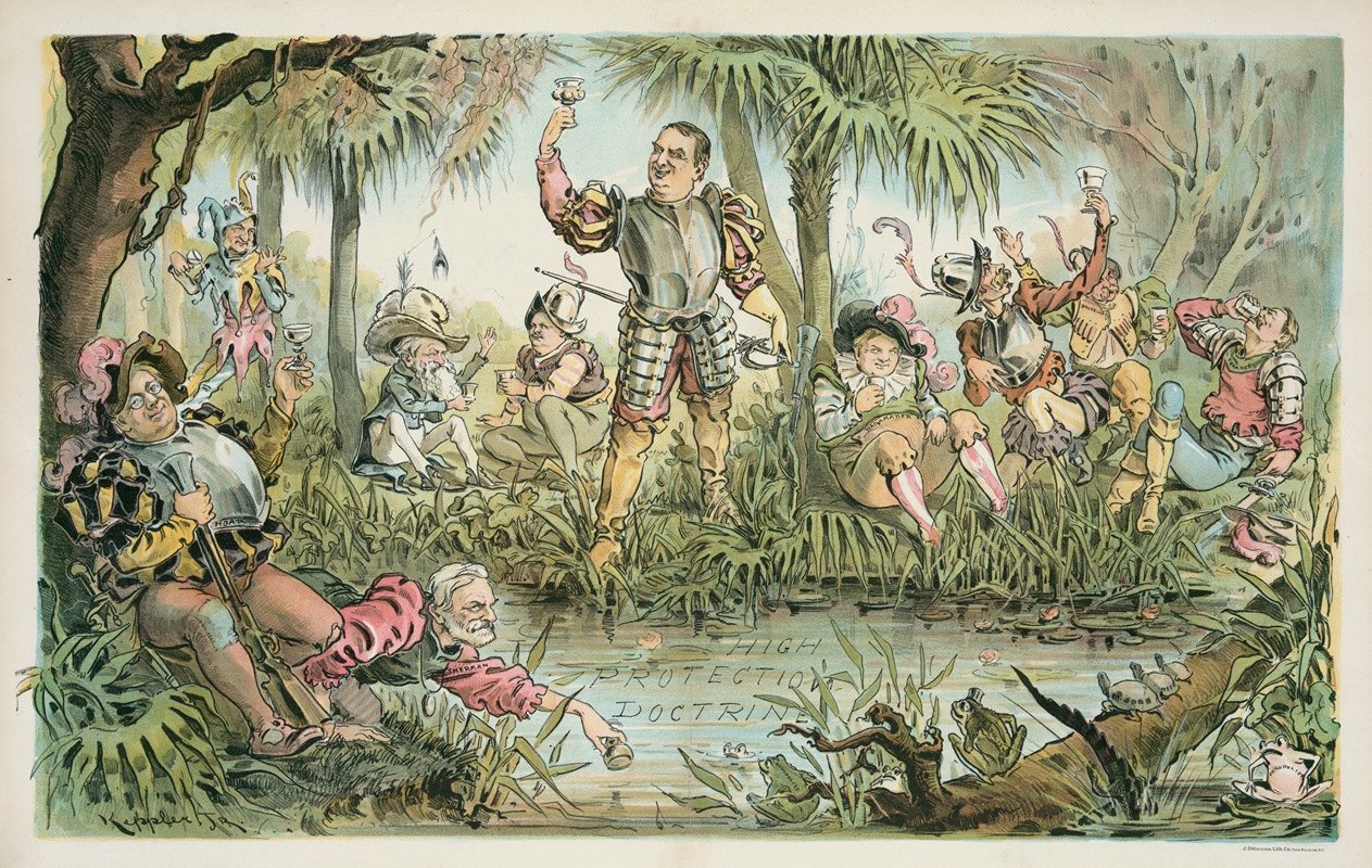 共和党人庞塞·德莱昂及其追随者`The Republican Ponce de Leon and his followers (1894) by Udo Keppler