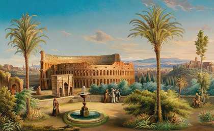 罗马斗兽场前`Rome, in front of the Colosseum by Wilhelm Kandler