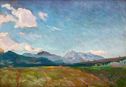 向奥索比塔（Zakopane）看去`View towards Osobita (Zakopane) (1901) by Jan Stanislawski